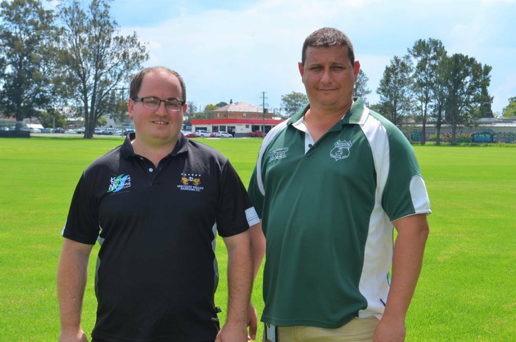Macleay Valley Rangers president Ashley Williams and Kempsey Saints president Luke Flanagan were delighted to be accepted into the Coastal Premier League. Photo: Callum McGregor