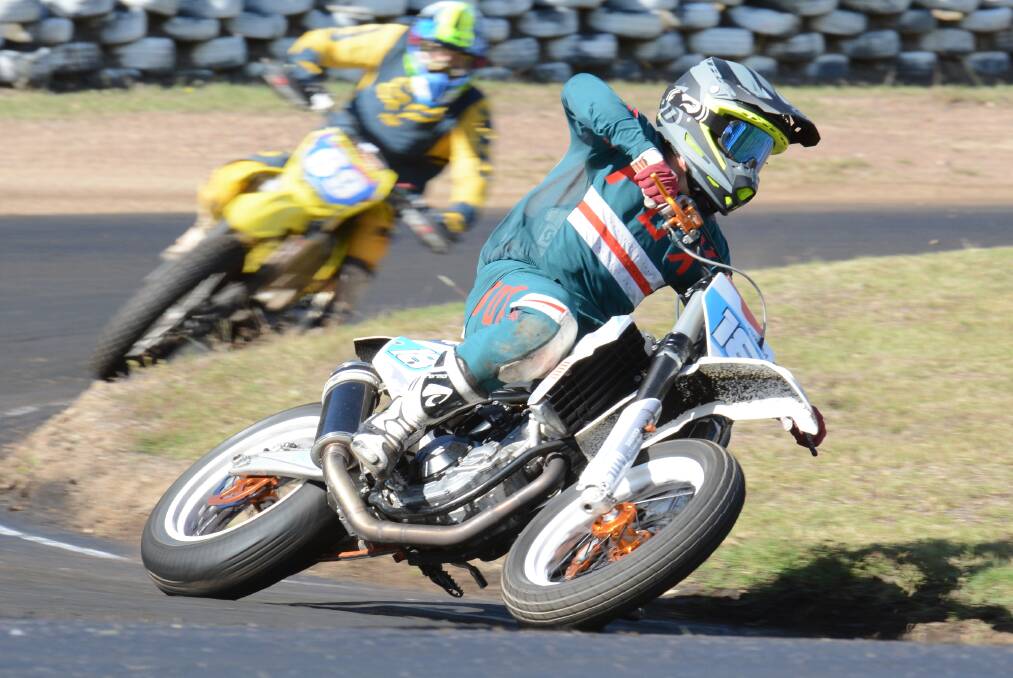 Accolades grow: The Macleay's Jarryd Oram won the Pro Open in the NSW senior dirt track titles. Photo: Penny Tamblyn