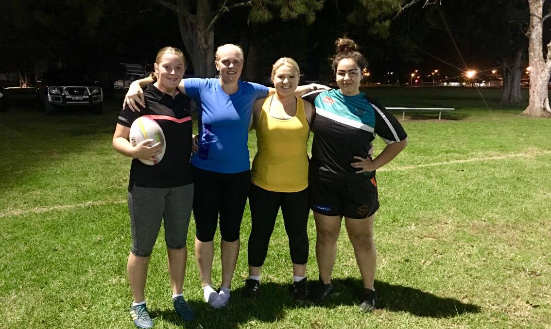 Honours: Jess Grant, Shawnee Potts, Ruby Colling and Imeleta Tavete were selected into the Mid North Coast rugby union representative side. Photo: Supplied
