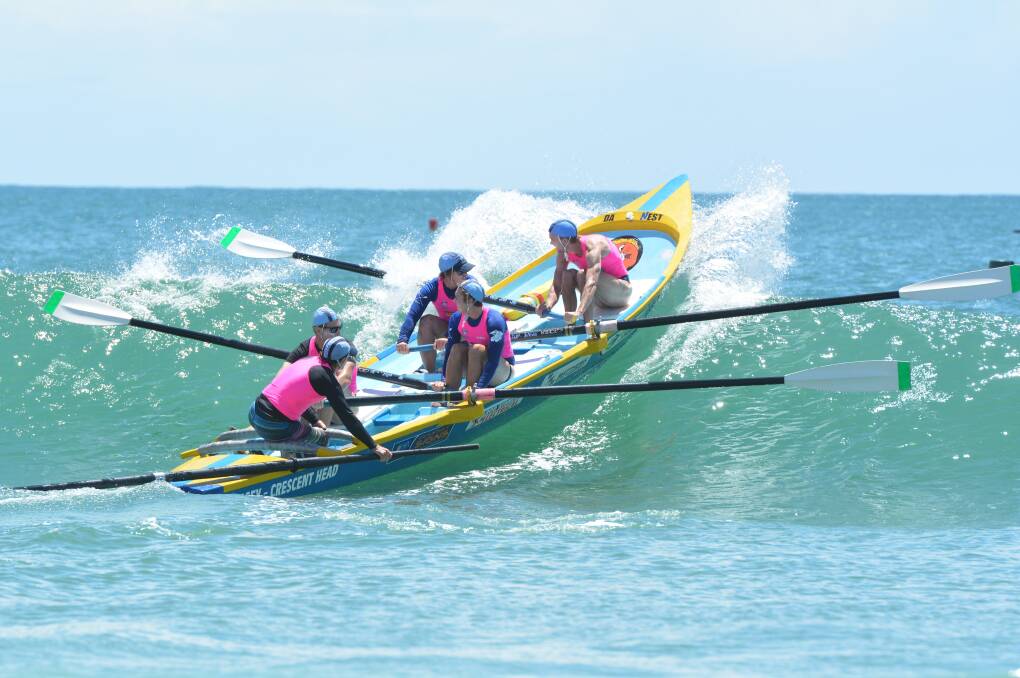 Second best: Five of the Kempsey-Crescent Head Surf Boat crews won silver medals at the NSW Country Championships on the weekend. Photo: Penny Tamblyn.