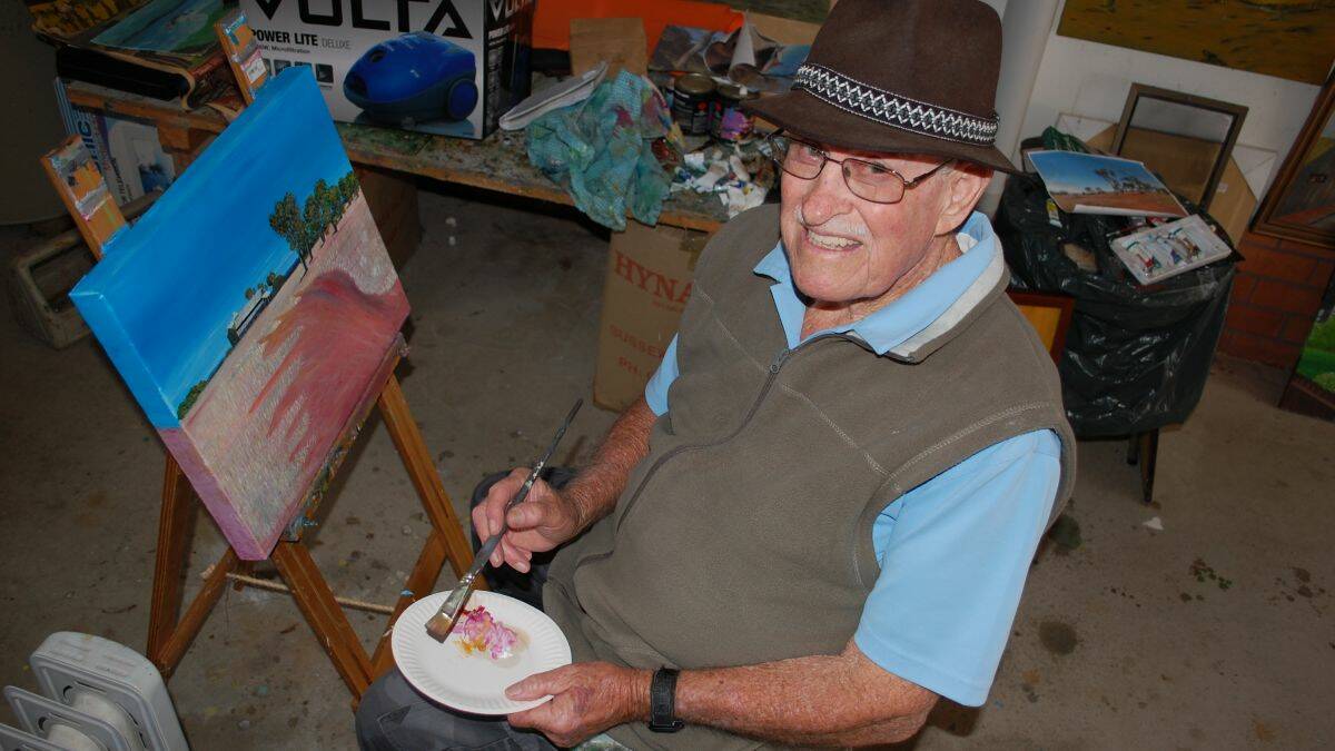 His latest work: Tom Tyne continues to put brush to canvas regularly, at the age of 93 years.