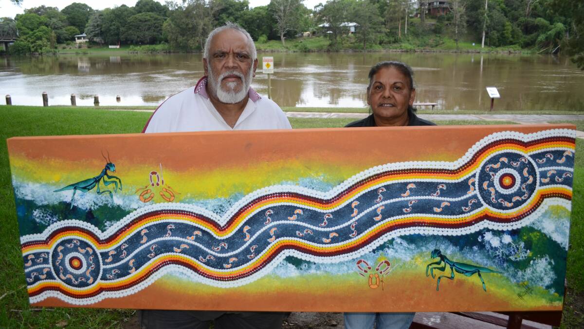 It's for everyone: local artist Richard Campbell and teacher Caroline Bradshaw with the new painting