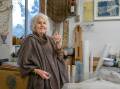 Founder of Networks Australia, artist Nancy Tingey OAM in her studio. Picture by Fiona Bowring