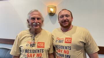 (L-R) One of 2,300 members of the Figure it Out KSC community group, Ken Scotton, with founder Kyle Arnott, in November 2023. Picture by Ellie Chamberlain