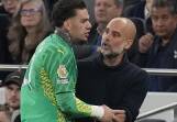 Man City goalie Ederson, substituted after his knock at Spurs, is out for the rest of the season. (AP PHOTO)