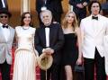 Megalopolis, directed by Francis Ford Coppola (centre) has debuted at the Cannes Film Festival. (EPA PHOTO)